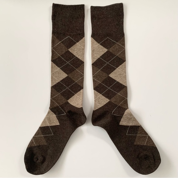 NEW Ralph Lauren long brown argyle socks - Picture 5 of 14